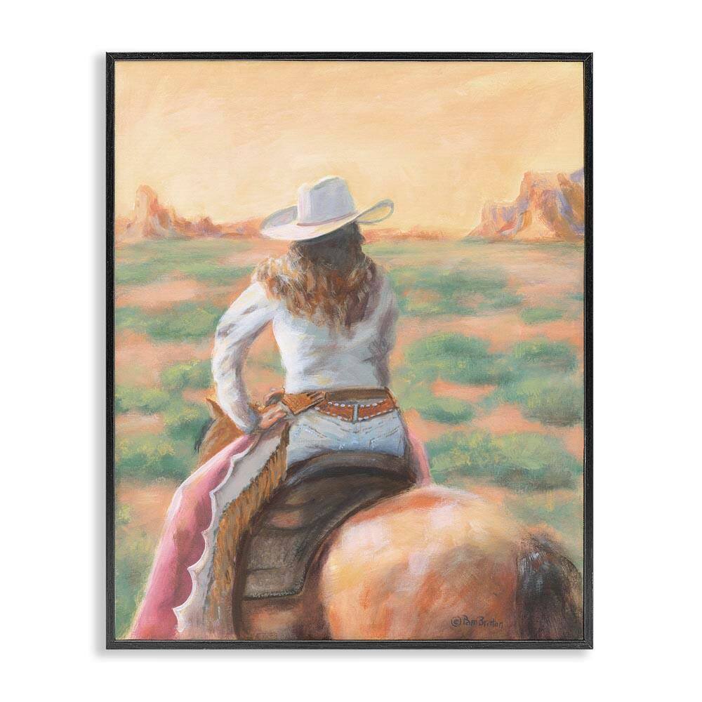 Cowgirl Atop Country Horse by Pam Britton Black Framed People Giclee Art Print 30 in. x 24 in. price history on PriceWatchPro