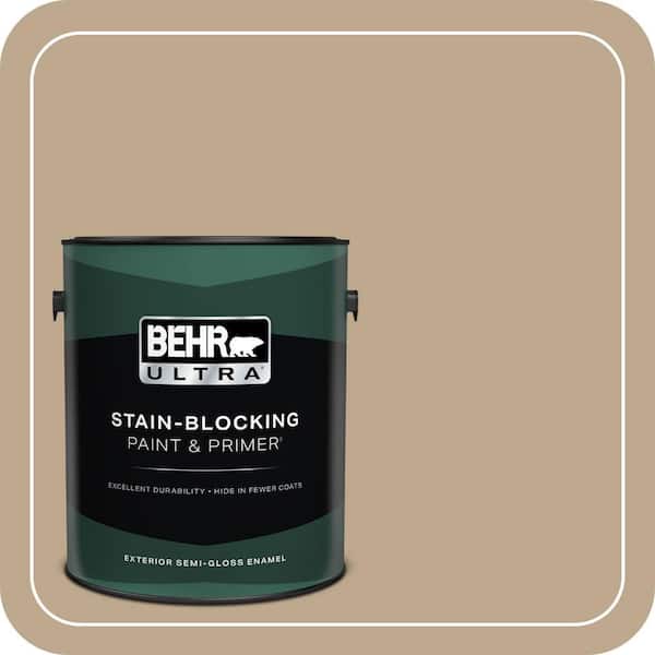 BEHR ULTRA 1 gal. #MQ2-25 British Khaki Semi-Gloss Enamel Exterior Paint & Primer
