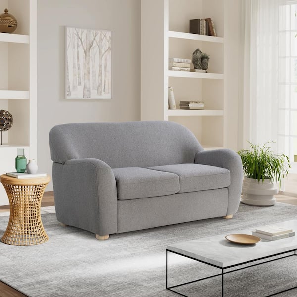 Unbranded Gleason 57.1 in. Grey Polyester 2-Seater Loveseat
