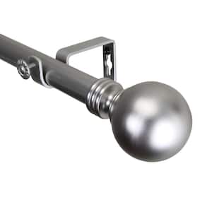 120 in. - 170 in. Single Curtain Rod in Satin Nickel with Finial