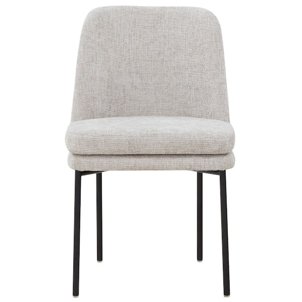 SAFAVIEH Tamarie Light Gray/Black 18.9 in. Metal Dining Chair