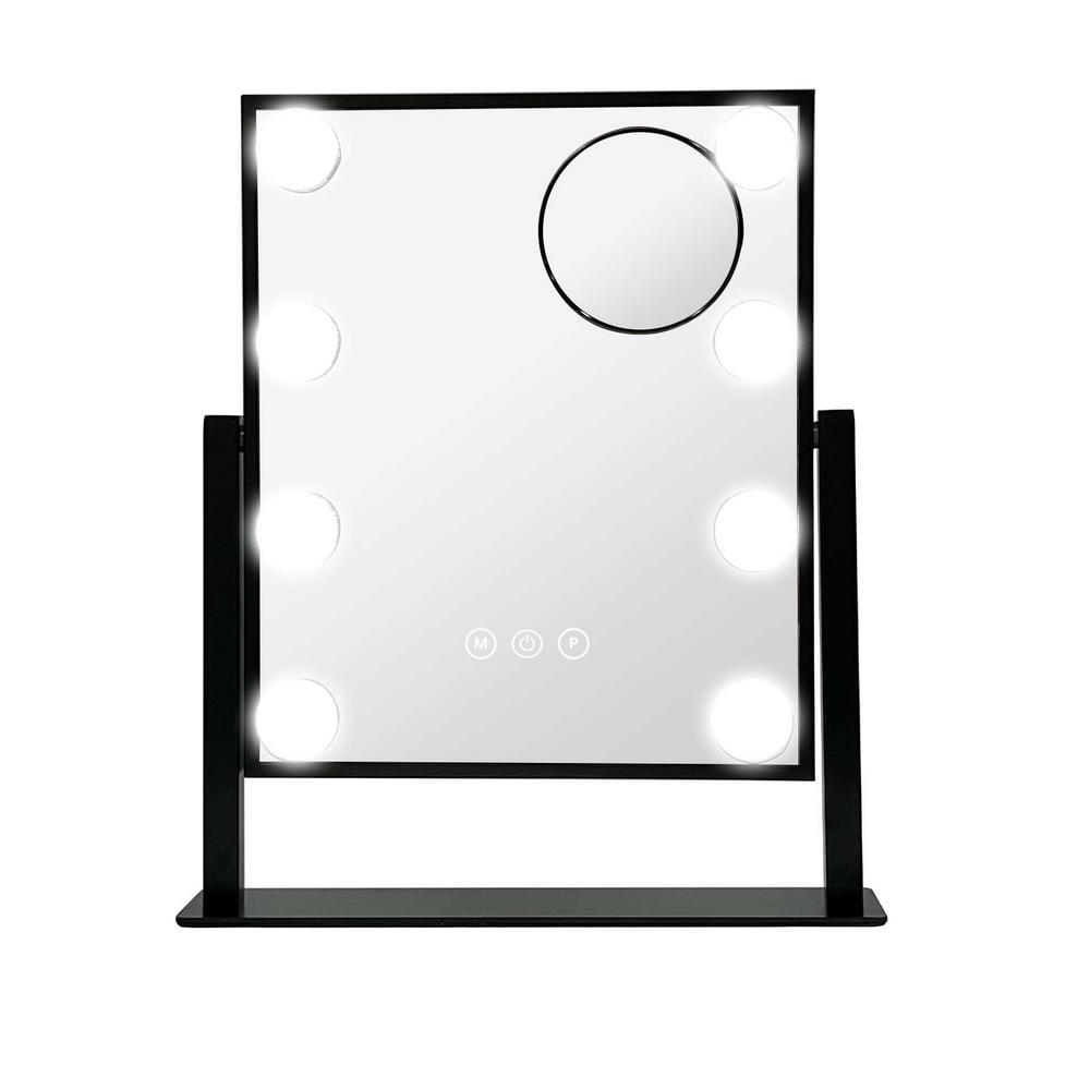 12 in. W x 14.17 in. H Rectangular Framed Desk 10X Magnifying Bathroom Make