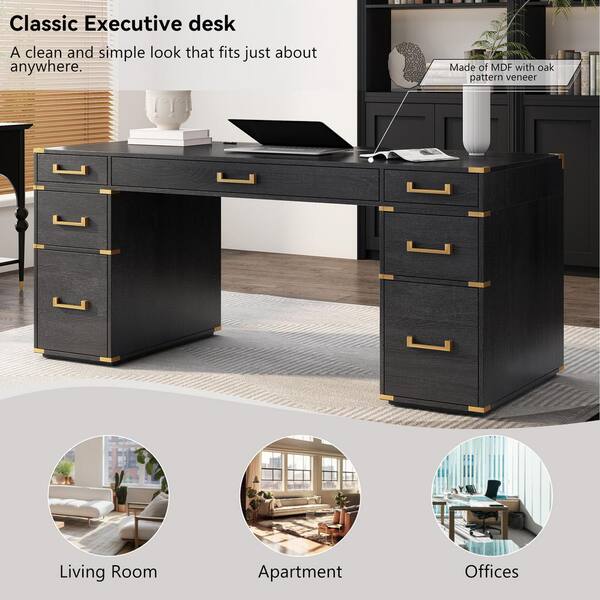 Black and gold executive desk discount