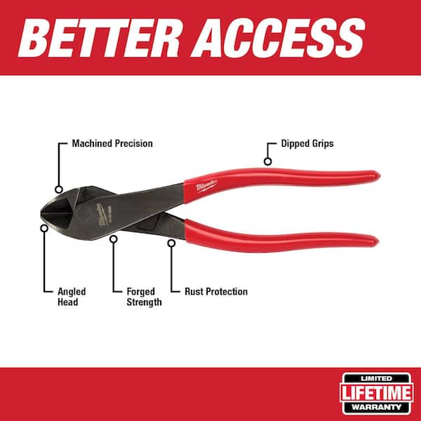Details about   Milwaukee 48-22-6528 8 in Angled Head Diagonal Cutting Pliers 