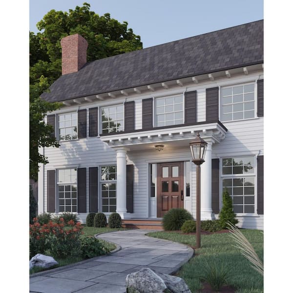 Crawford Collection 4-Light Oil Rubbed Bronze Clear Beveled Glass New Traditional Outdoor Post Lantern Light