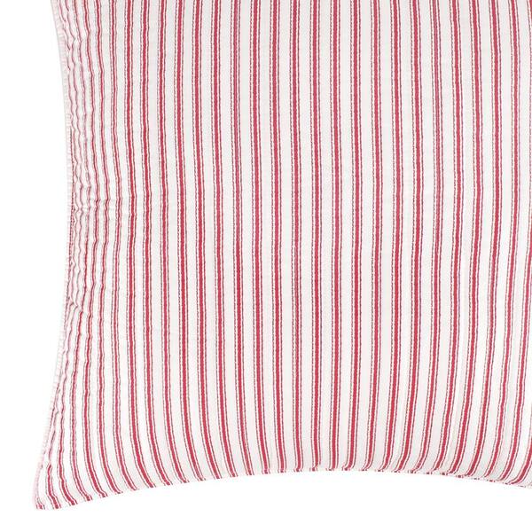 LEVTEX HOME Winterberry Forest Red Striped Quilted Microfiber Euro 