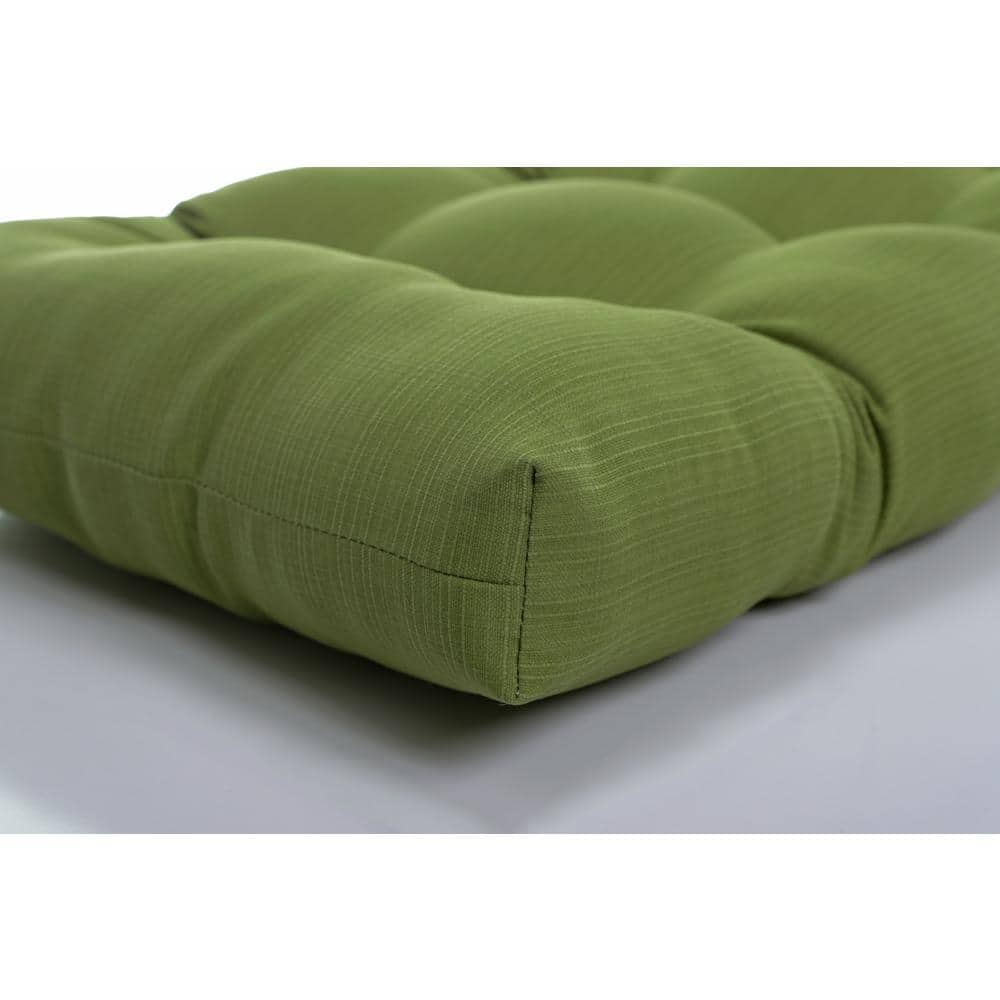 Green Tufted Polyester Outdoor Loveseat Cushion
