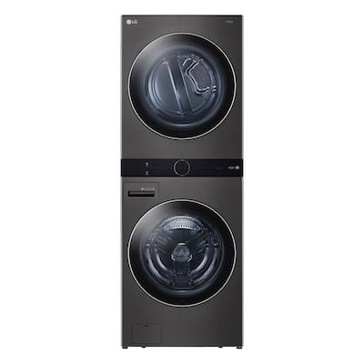 27 in. Black Steel WashTower Laundry Center with 4.5 cu. ft. Front Load Washer and 7.4 cu. ft. Gas Dryer