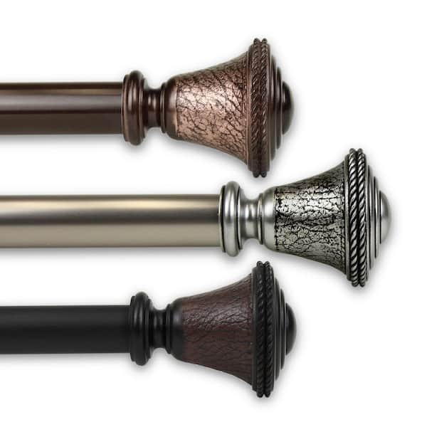 Rod Desyne Urn 1 in. Single Curtain Rod 48 in. - 84 in. in Bronze