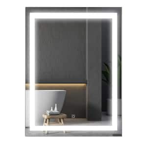 28 in. W x 36 in. H Rectangular Steel Framed Wall Mount Bathroom Vanity Mirror