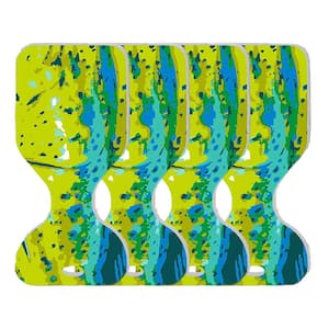 Green Graphic Print Water Saddle Pool Floating Seat for Adults and Kids (4-Pack), Number of People: 1