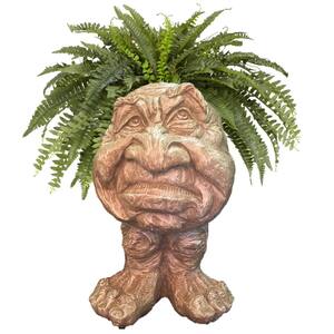 18 in. Stone Wash Grumpy the Muggly Face Statue Planter Holds 7 in. Pot