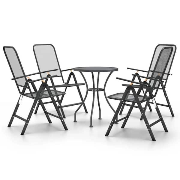 Zofi Gray 5-Piece Metal Outdoor Bistro Set