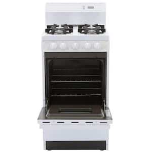 20 in. 2.42 cu. ft. Freestanding Gas Range with Sealed Burners in White