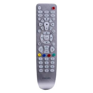 6-Device Backlit Universal TV Remote Control in Silver