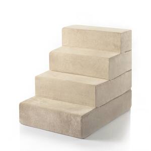 Cream 22 in. Large Foam 4 of Steps Pet Stairs