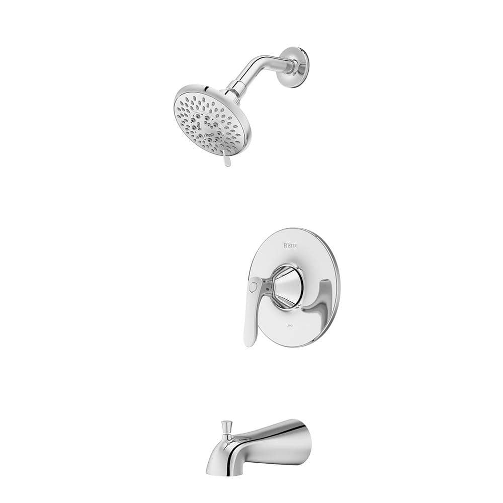 Pfister Weller 1-Handle Tub and Shower Faucet Trim Kit Polished Chrome ...