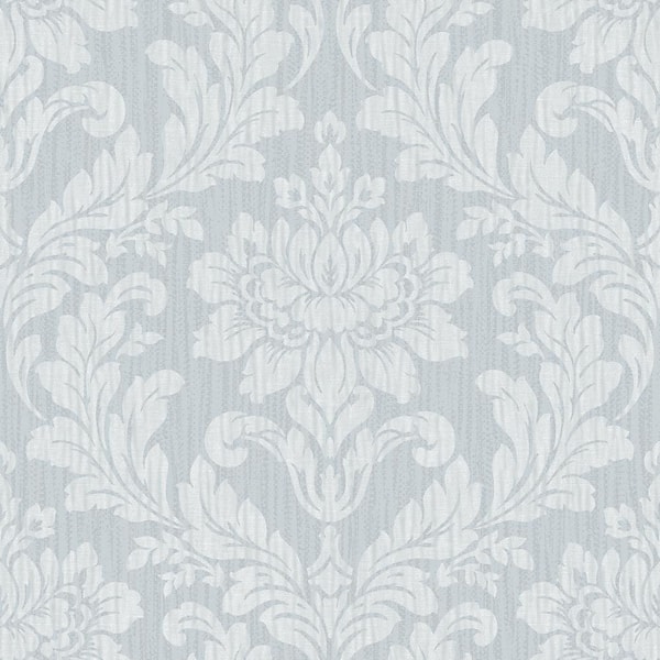 Galois Light Blue Damask Vinyl Wallpaper Roll