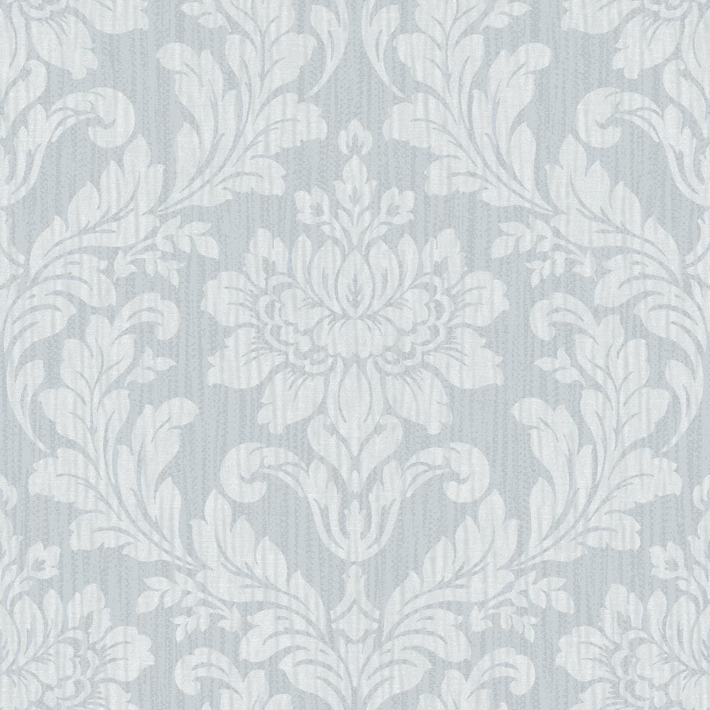Galois Light Blue Damask Wallpaper Sample