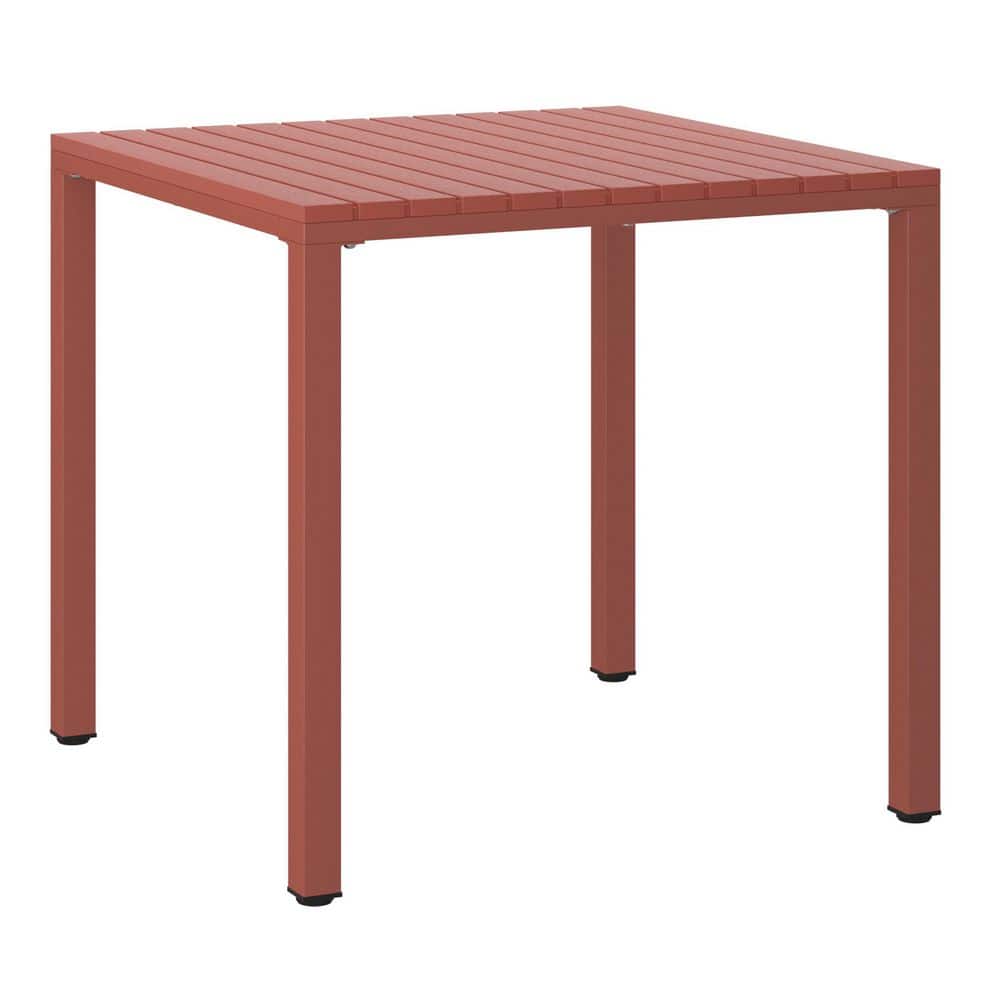 "Frond&Form Modern Outdoor 31.5"" Poly Plastic Square Table Top Patio Bistro Dining Table, Red" price history on PriceWatchPro