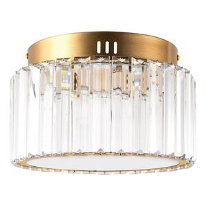 10 in. Gold Cylinder 1-Light Dimmable LED Flush Mount Ceiling Light Fixture with 3CCT Control