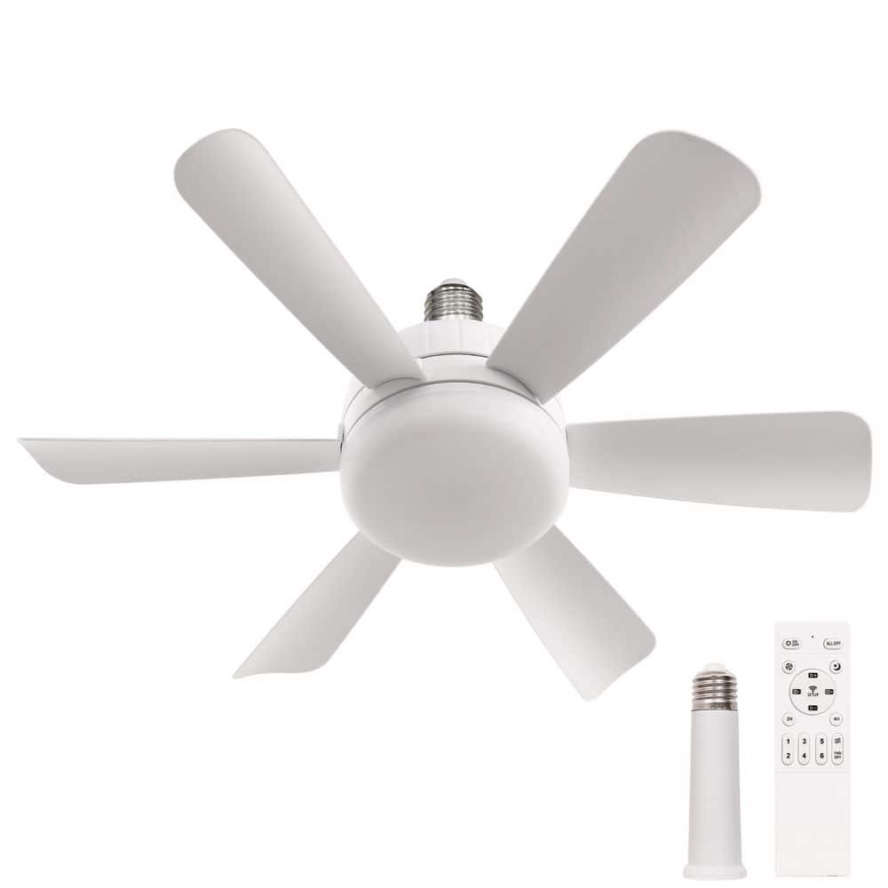 18 in. White Socket Indoor Ceiling Fan with Light, Industrial Screw Ceiling Fan with Remote, Mini Ceiling Fan for Garage price history on PriceWatchPro