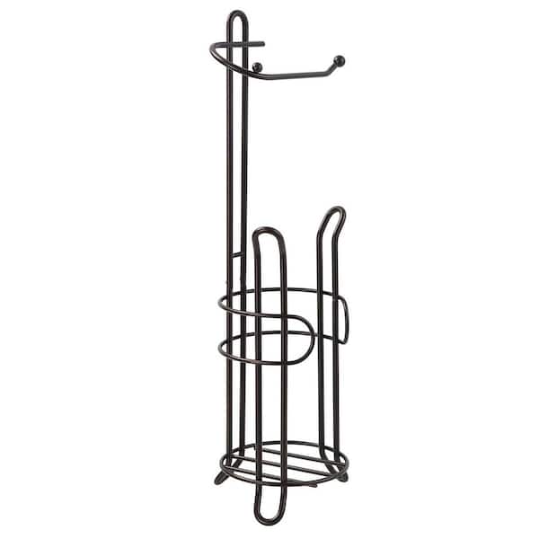 Cubilan Freestanding No Post Toilet Paper Holder Roll Storage Dispenser in Bronze