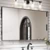 waterpar 60 in. W x 36 in. H Rectangular Aluminum Framed Wall Bathroom Vanity Mirror in Black LB15090