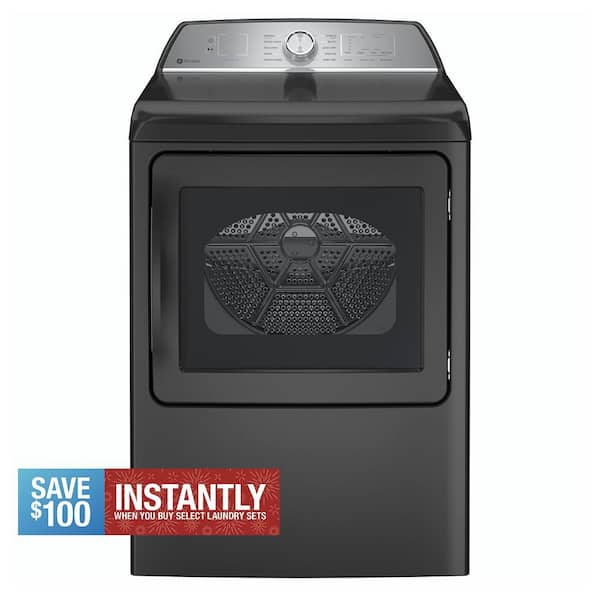 Profile 7.4 cu. ft. Smart Electric Dryer in Diamond Gray with Sanitize Cycle and Sensor Dry, ENERGY STAR