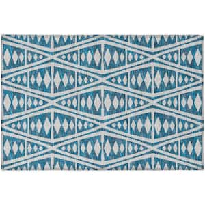 SUSSEXHOME Flower Cotton Navy 2 ft. x 3 ft. Thin Non Slip Indoor Area Rug  or Front Door Foyer Rug for Entryway FWR-NV-2X3 - The Home Depot