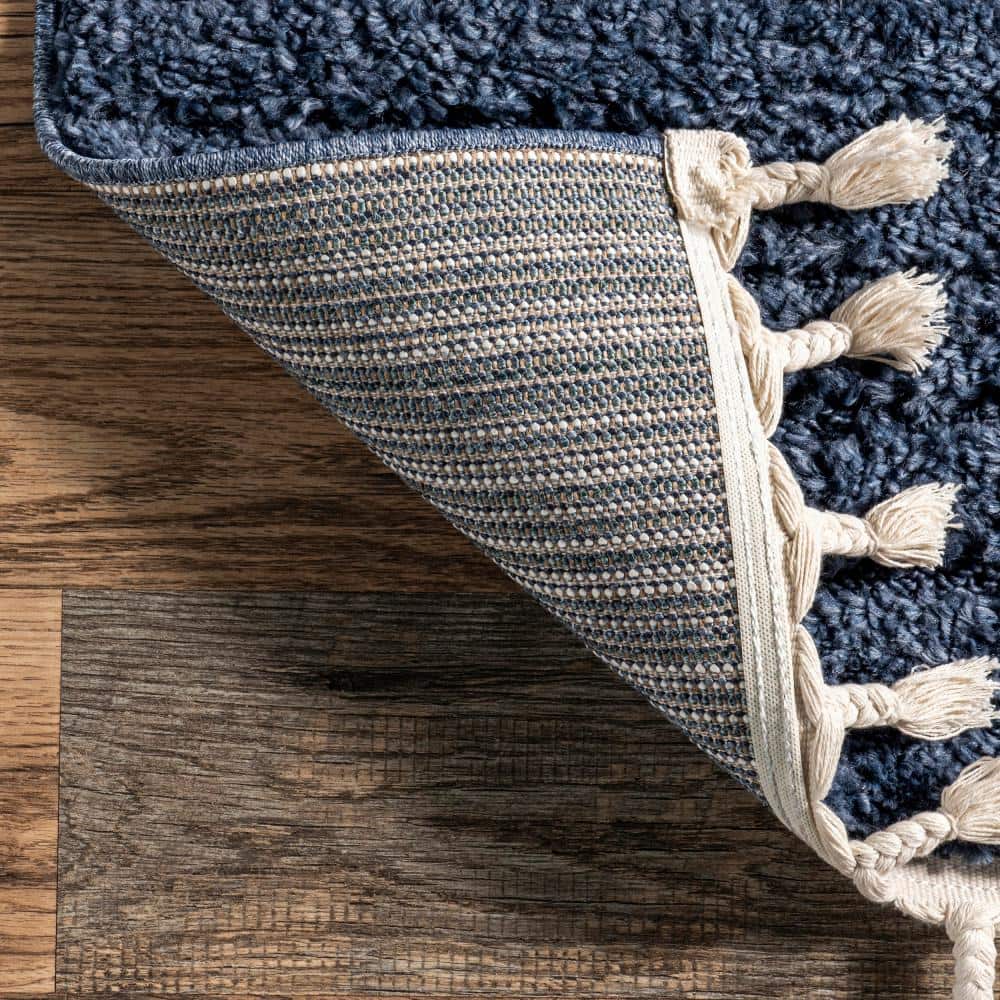 Nuloom Risette Solid 5x8 Shag Indoor Area Rug for Living Room Bedroom Dining Room Nursery, Blue