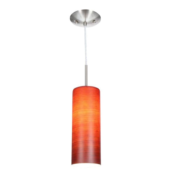Eglo Brown Sugar 4.73 in. W 1-Light Matte Nickel Hanging Mini Pendant with Tinted Glass Shade