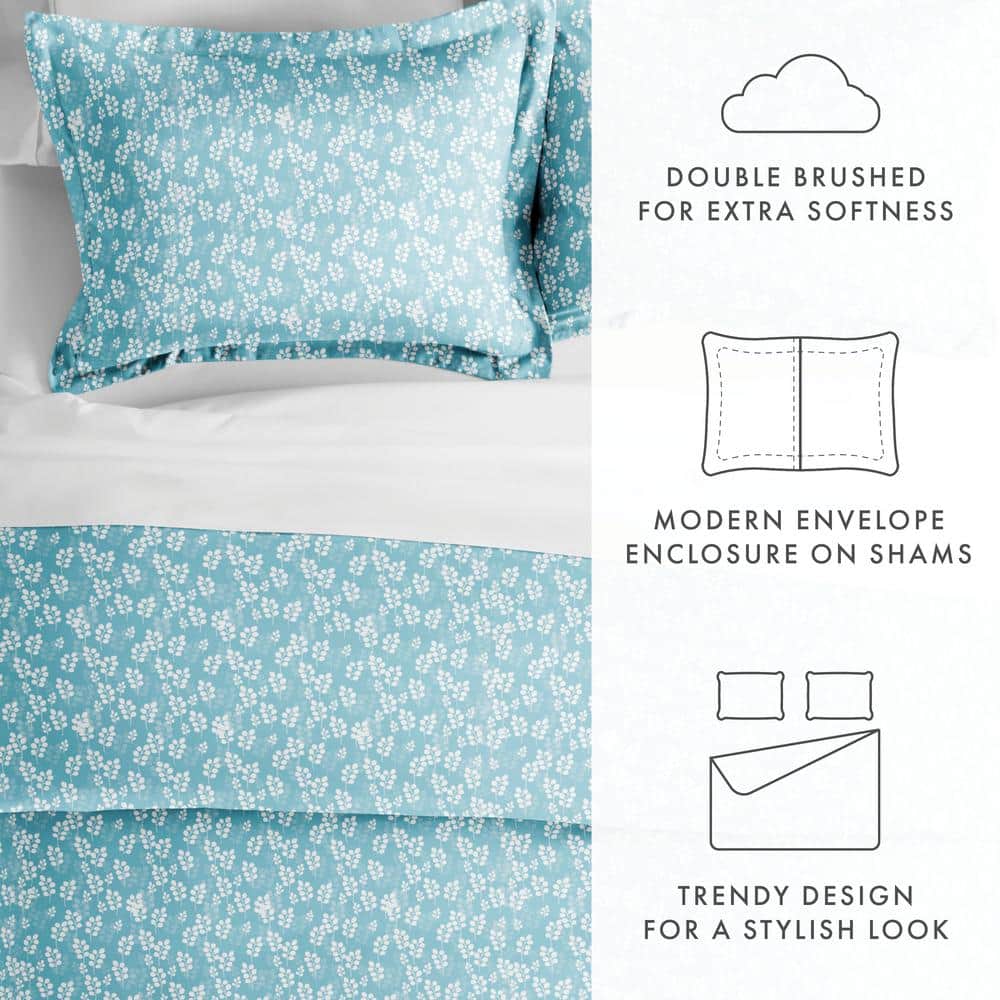 Pale Blue Microfiber King/California King Duvet Cover Set
