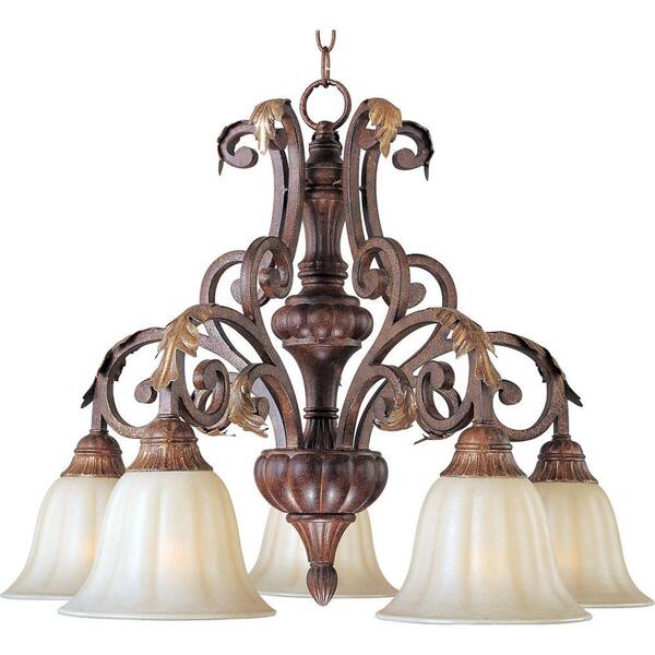 Maxim Lighting Augusta 5-Light Auburn Florentine Chandelier