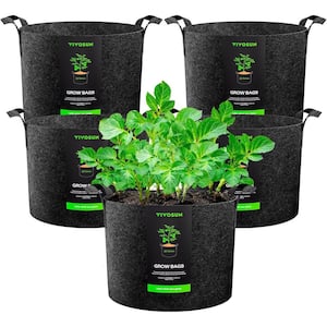 30 Gal. Heavy-Duty Nonwoven Fabric Plant Grow Bags with Handles (5-Pack)