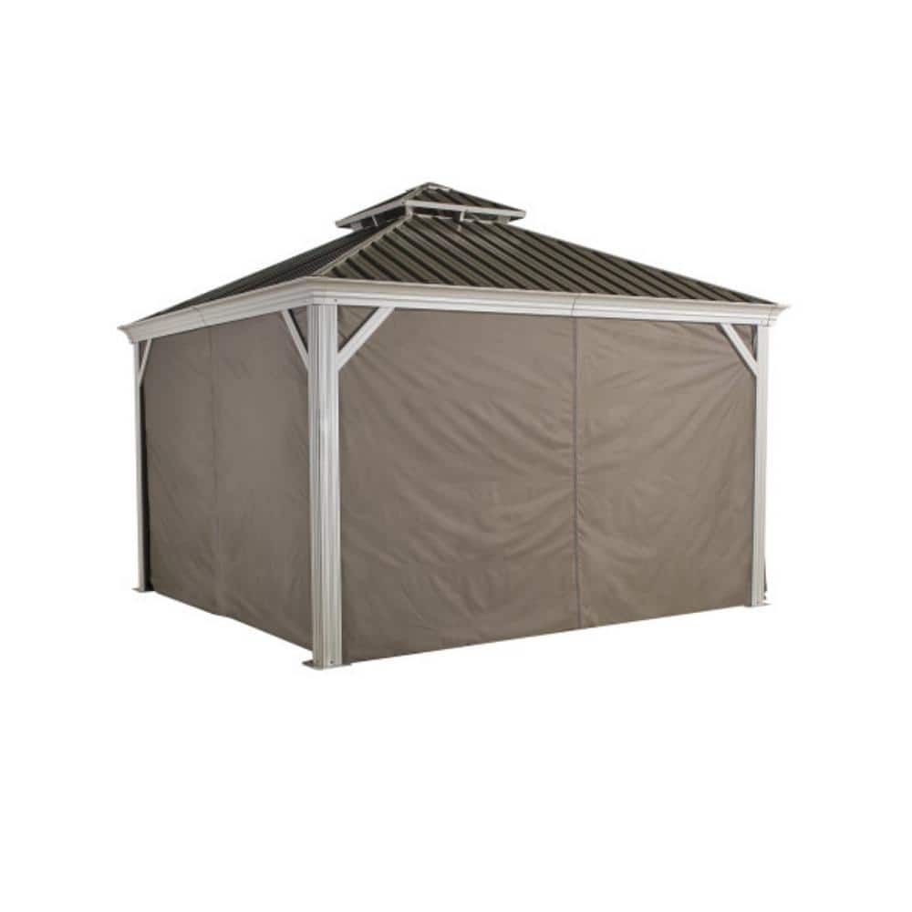 Monaco/Messina/Mykonos 10 ft. x 10 ft. Spun Polyester Curtains in Taupe price history on PriceWatchPro