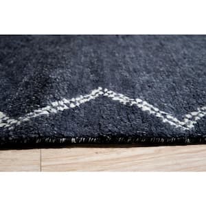 Charcoal 10 ft. x 14 ft. Hand Knotted Wool Moroccan Berber Moroccan Rug Area Rug