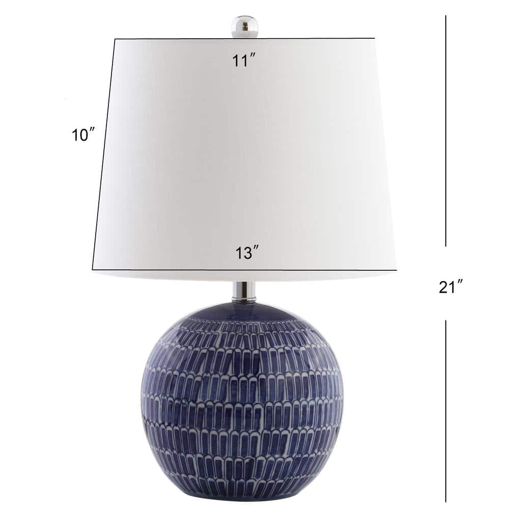 Ronald 21" Navy Blue Ceramic LED Table Lamp