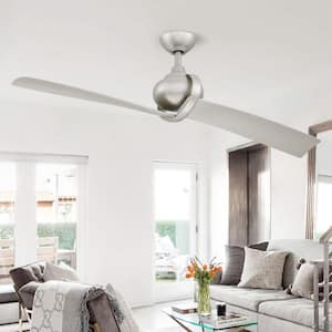 Shellcove 54 in. Modern Silver 2-Blade Downrod Ceiling Fan with Remote Control