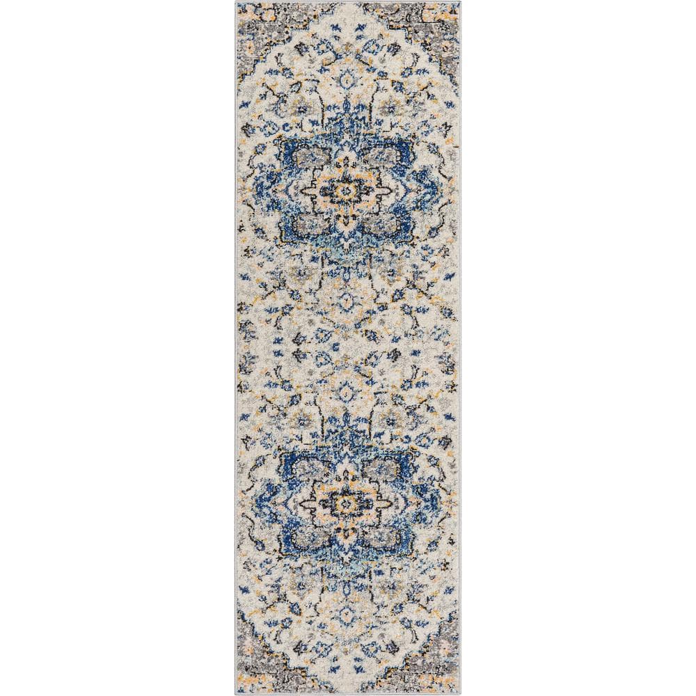 Well Woven Paloma Taura Bohemian Oriental Persian Light Blue 2 ft. x 7 ...