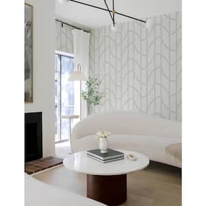 Harlow Silver Curved Contours Wallpaper Sample