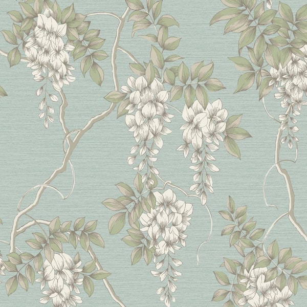 Wisteria Flowers and Vine Wall Stencils - Floral Wallpaper Design