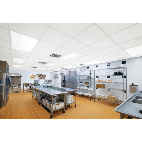 Armstrong Ceilings Kitchen Zone 2 Ft X 2 Ft Square Lay In Ceiling Tile 64 Sq Ft Case 673 The Home Depot