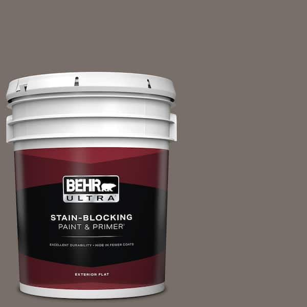 BEHR ULTRA 5 gal. #BNC-37 Gray Owl Flat Exterior Paint & Primer