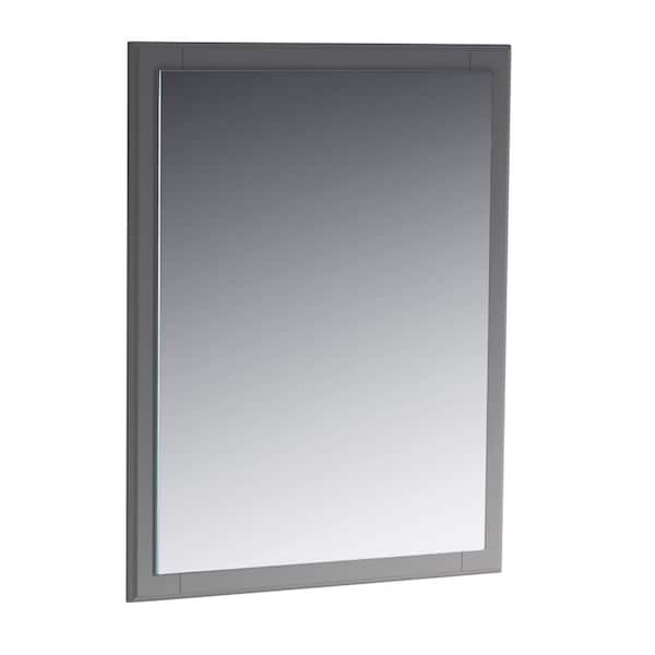 Fresca Oxford 26 in. W x 32 in. H Framed Wall Mirror in Gray