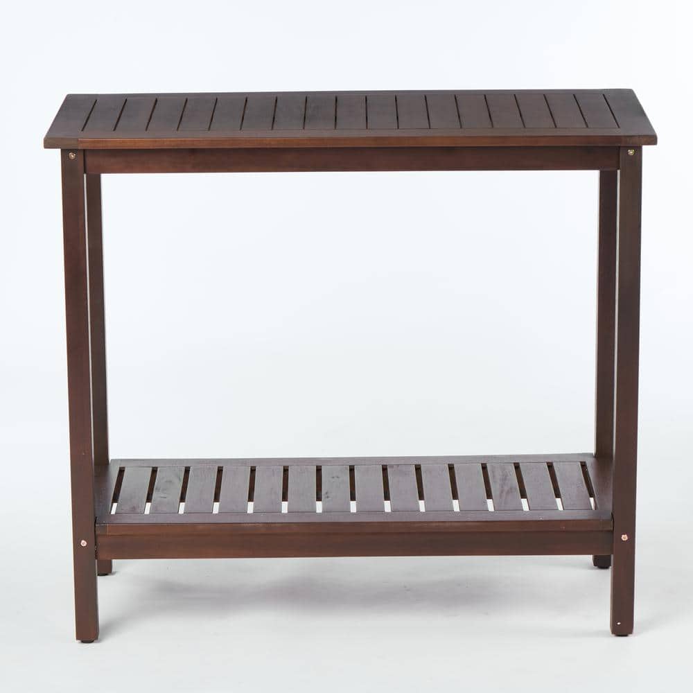 42 in. W x 36.75 in. H Dark Brown Wooden Potting Table Bench with Shelve for Garden, Balcony and Garage price history on PriceWatchPro