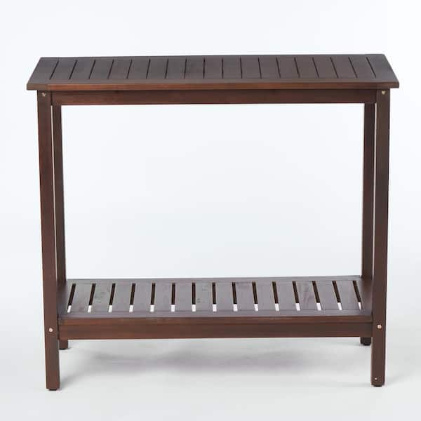 42 in. W x 36.75 in. H Dark Brown Wooden Potting Table Bench with Shelve for Garden, Balcony and Garage