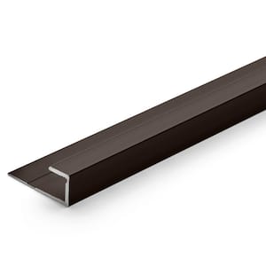 TrimMaster Aluminum Square Shape Floor Transition Strip, Dark Bronze, 5.5mm 1 in. x 84 in.