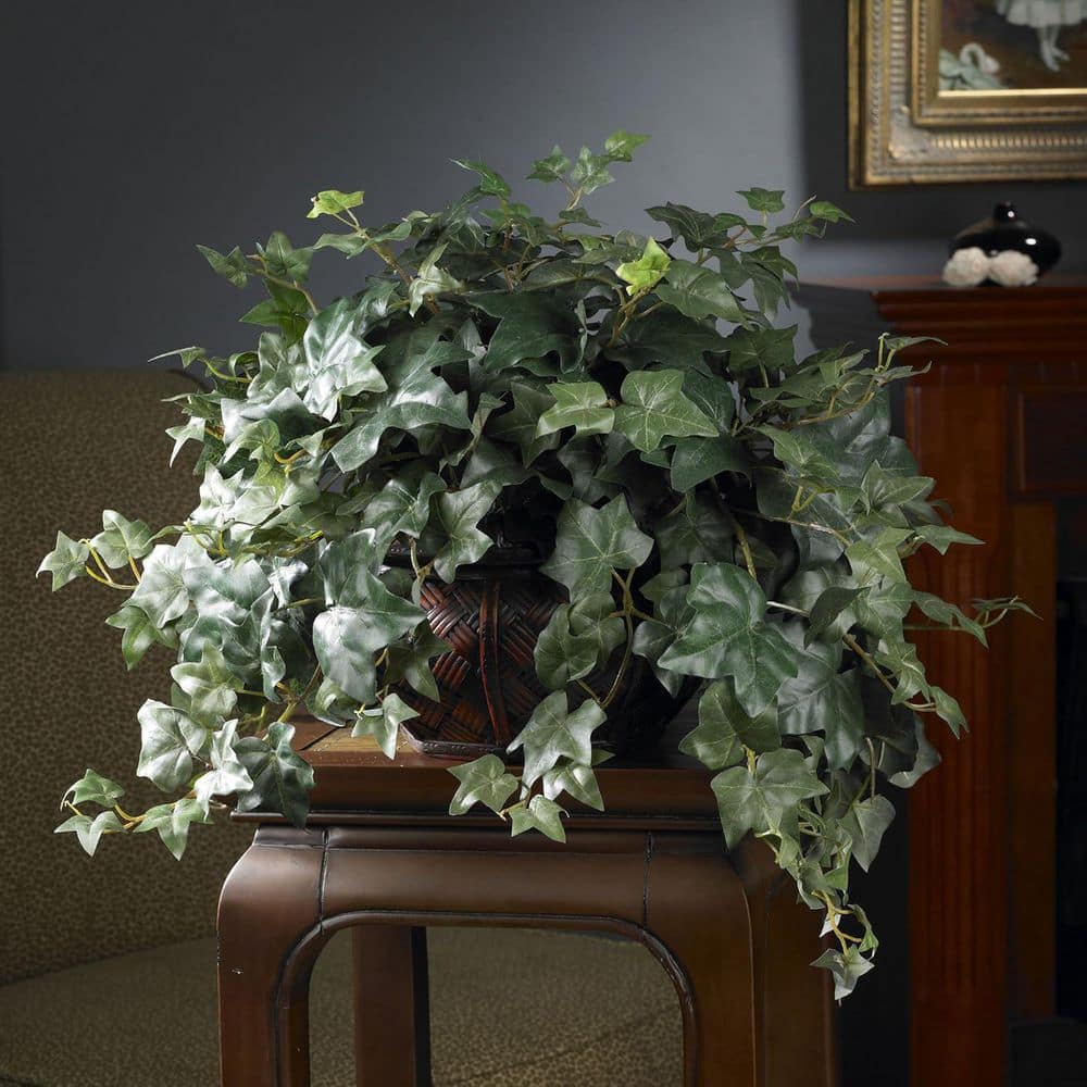 27 in. Artificial Green Indoor/Outdoor Ivy Plant, Faux Hanging Accent, Decorative Lush Green Display