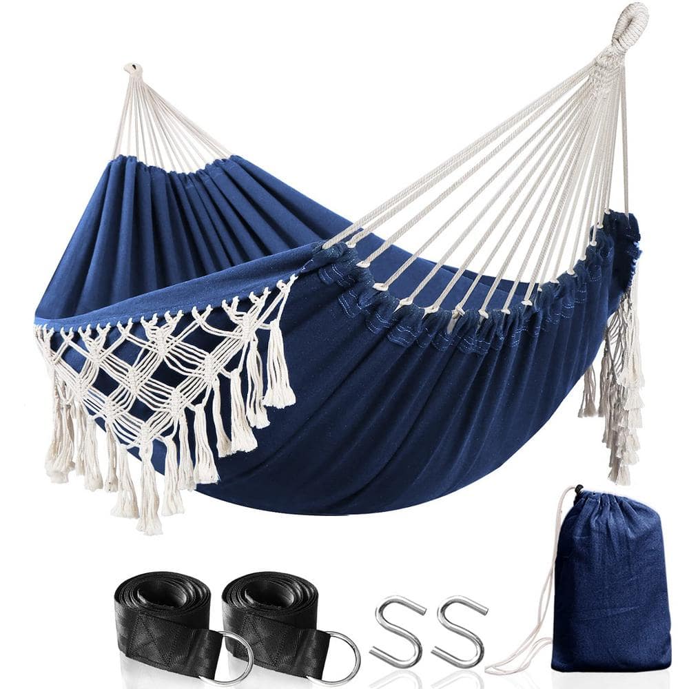 7 ft. Sturdy and Comfortable Non-Fading Cotton Fabric Hammock in